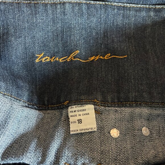 Touch Me High-Waisted Jeans Womens Size 18 Mega Wear Blue Dark Wash Denim - Picture 3 of 9